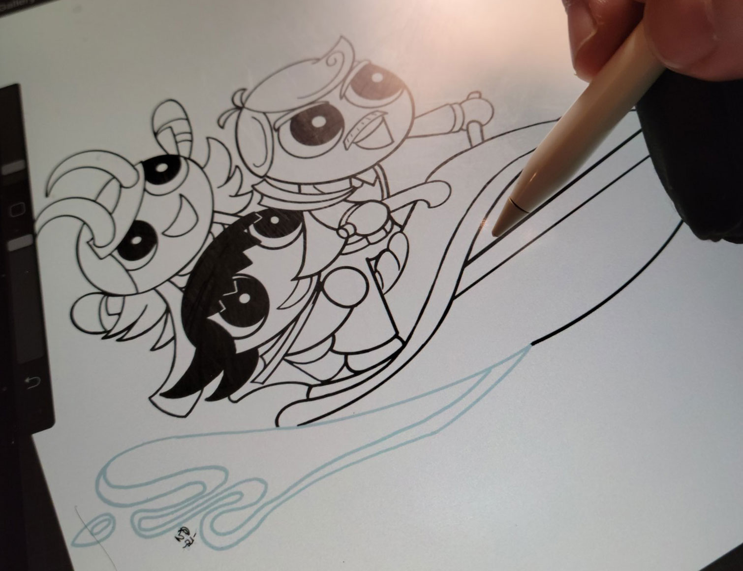 Sylvie, Loki and Mobius on a Jetski inked